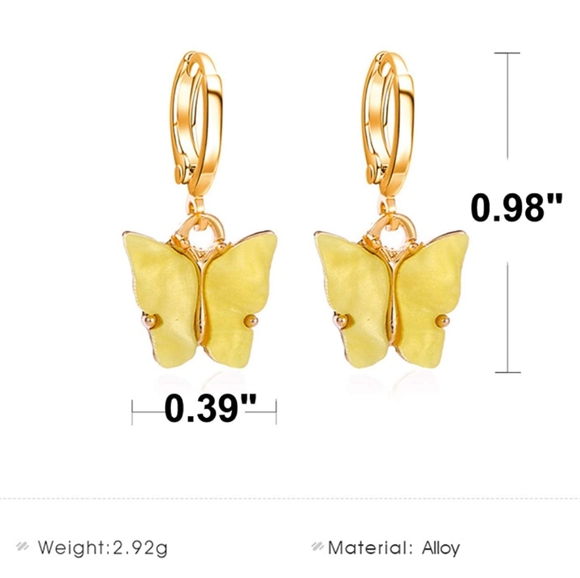 BUTTERFLY New Dainty Drop Pendant Huggie Style Pirced Ear Earrings - Picture 12 of 13